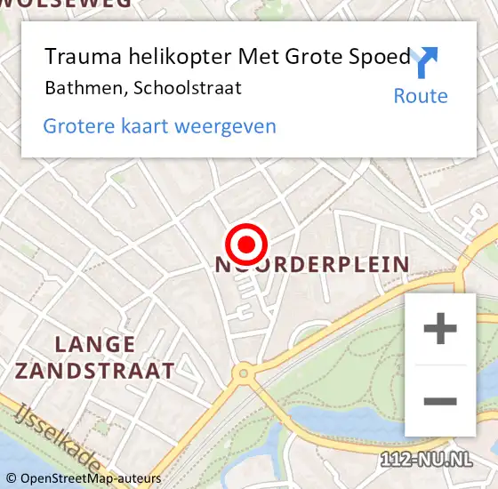 Locatie op kaart van de 112 melding: Trauma helikopter Met Grote Spoed Naar Bathmen, Schoolstraat op 27 juni 2024 18:18