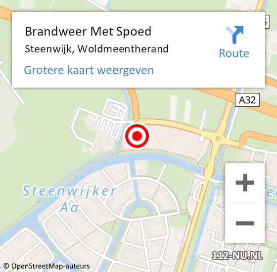 Locatie op kaart van de 112 melding: Brandweer Met Spoed Naar Steenwijk, Woldmeentherand op 27 juni 2024 19:00