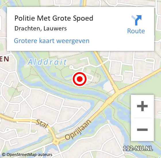 Locatie op kaart van de 112 melding: Politie Met Grote Spoed Naar Drachten, Lauwers op 27 juni 2024 19:41