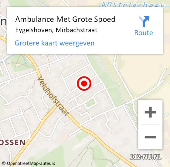 Locatie op kaart van de 112 melding: Ambulance Met Grote Spoed Naar Eygelshoven, Mirbachstraat op 10 oktober 2014 23:33