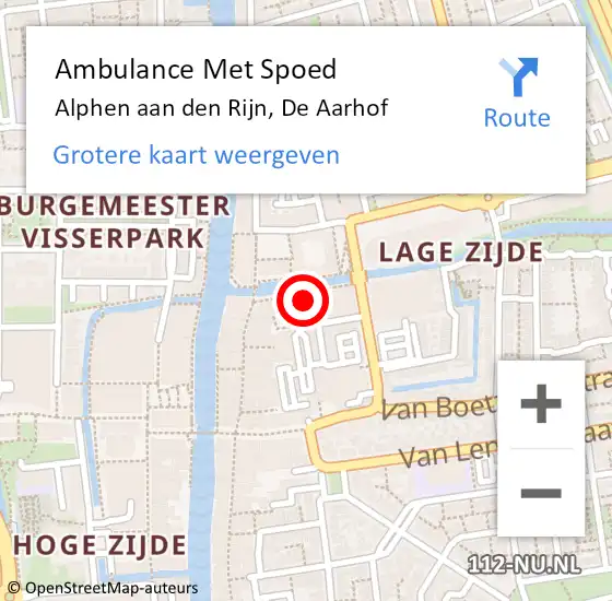 Locatie op kaart van de 112 melding: Ambulance Met Spoed Naar Alphen aan den Rijn, De Aarhof op 27 juni 2024 20:27