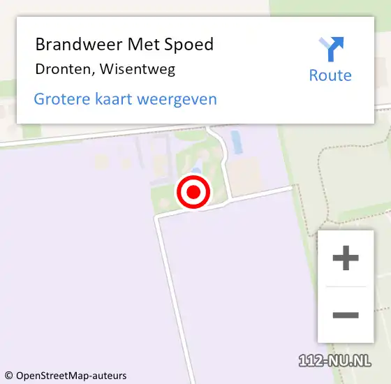 Locatie op kaart van de 112 melding: Brandweer Met Spoed Naar Dronten, Wisentweg op 27 juni 2024 20:30