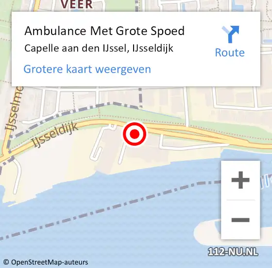 Locatie op kaart van de 112 melding: Ambulance Met Grote Spoed Naar Capelle aan den IJssel, IJsseldijk op 27 juni 2024 21:03