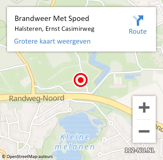 Locatie op kaart van de 112 melding: Brandweer Met Spoed Naar Halsteren, Ernst Casimirweg op 27 juni 2024 21:21