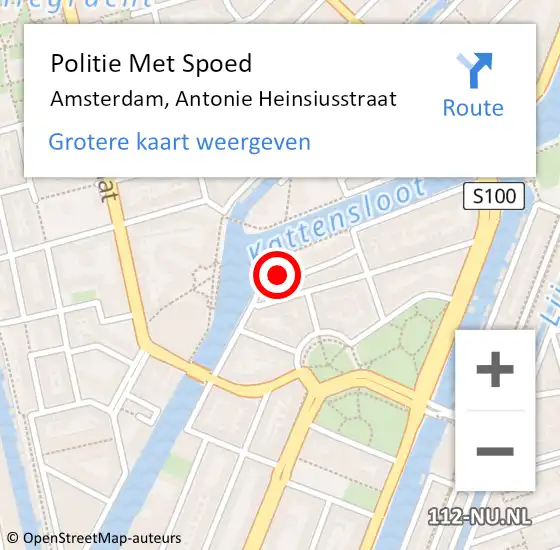 Locatie op kaart van de 112 melding: Politie Met Spoed Naar Amsterdam, Antonie Heinsiusstraat op 27 juni 2024 21:50