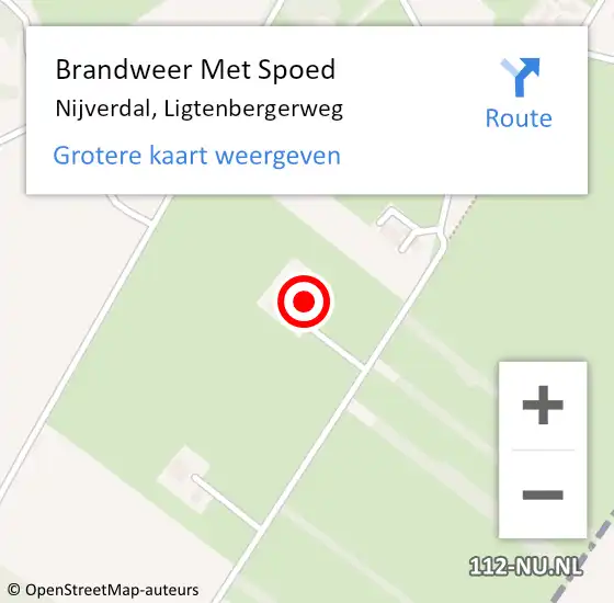 Locatie op kaart van de 112 melding: Brandweer Met Spoed Naar Nijverdal, Ligtenbergerweg op 27 juni 2024 22:01