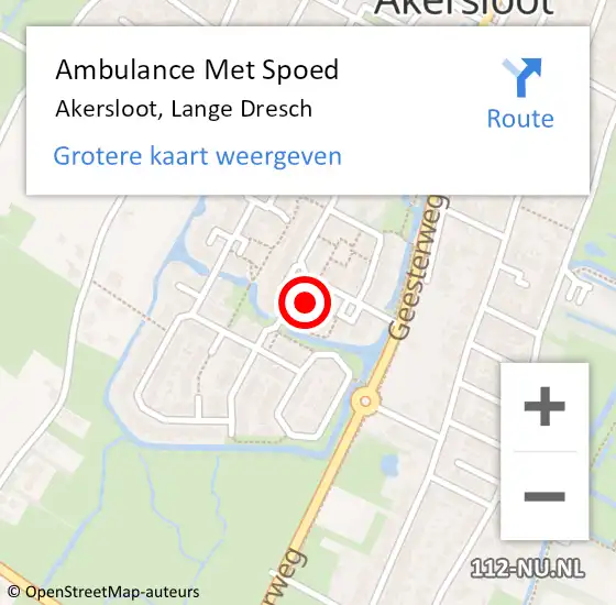 Locatie op kaart van de 112 melding: Ambulance Met Spoed Naar Akersloot, Lange Dresch op 27 juni 2024 23:04