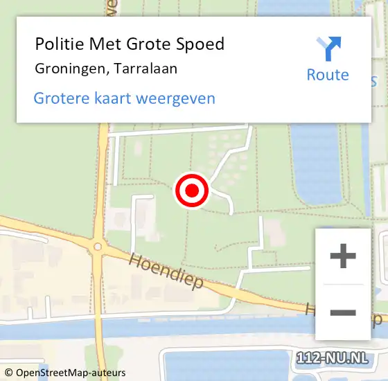 Locatie op kaart van de 112 melding: Politie Met Grote Spoed Naar Groningen, Tarralaan op 27 juni 2024 23:53