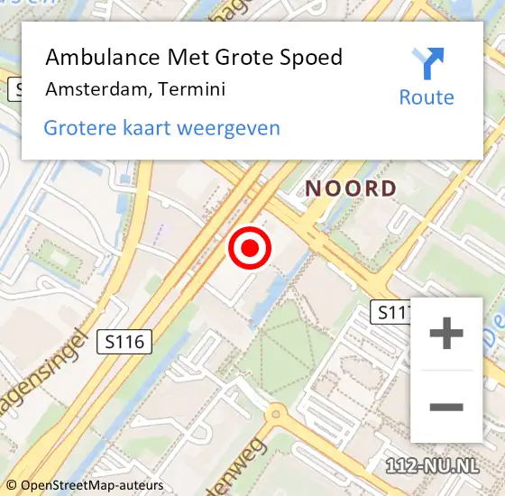 Locatie op kaart van de 112 melding: Ambulance Met Grote Spoed Naar Amsterdam, Termini op 28 juni 2024 00:35