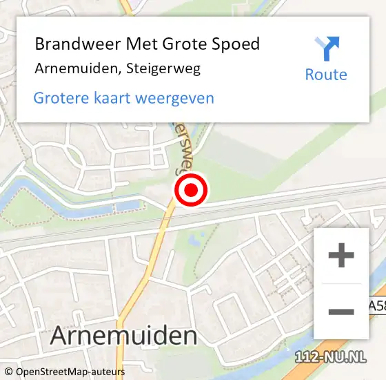 Locatie op kaart van de 112 melding: Brandweer Met Grote Spoed Naar Arnemuiden, Steigerweg op 28 juni 2024 00:39