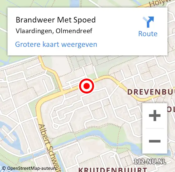 Locatie op kaart van de 112 melding: Brandweer Met Spoed Naar Vlaardingen, Olmendreef op 28 juni 2024 01:33