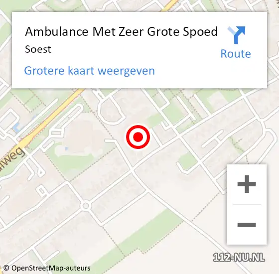 Locatie op kaart van de 112 melding: Ambulance Met Zeer Grote Spoed Naar Soest op 28 juni 2024 03:07