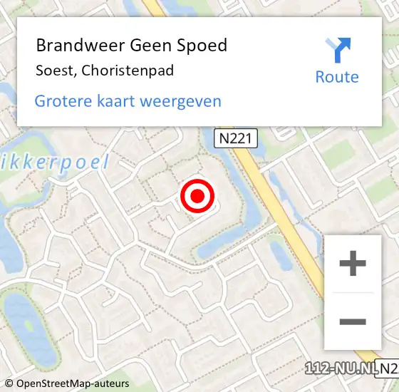 Locatie op kaart van de 112 melding: Brandweer Geen Spoed Naar Soest, Choristenpad op 28 juni 2024 03:19