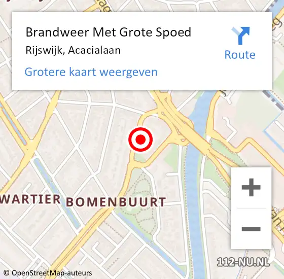 Locatie op kaart van de 112 melding: Brandweer Met Grote Spoed Naar Rijswijk, Acacialaan op 28 juni 2024 04:28