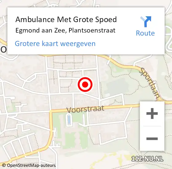 Locatie op kaart van de 112 melding: Ambulance Met Grote Spoed Naar Egmond aan Zee, Plantsoenstraat op 28 juni 2024 05:23