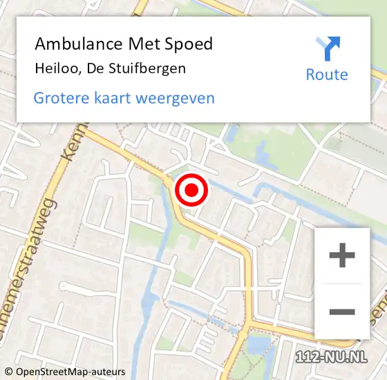 Locatie op kaart van de 112 melding: Ambulance Met Spoed Naar Heiloo, De Stuifbergen op 28 juni 2024 06:26