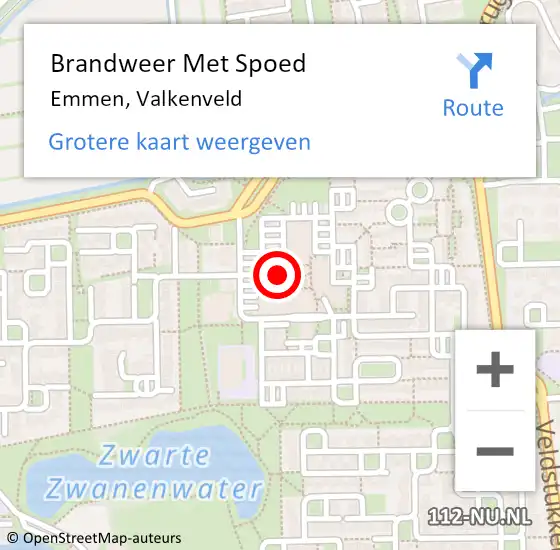 Locatie op kaart van de 112 melding: Brandweer Met Spoed Naar Emmen, Valkenveld op 28 juni 2024 07:14