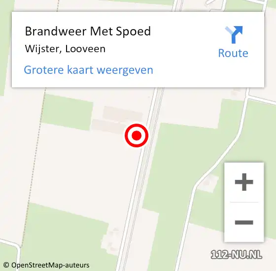 Locatie op kaart van de 112 melding: Brandweer Met Spoed Naar Wijster, Looveen op 28 juni 2024 07:35