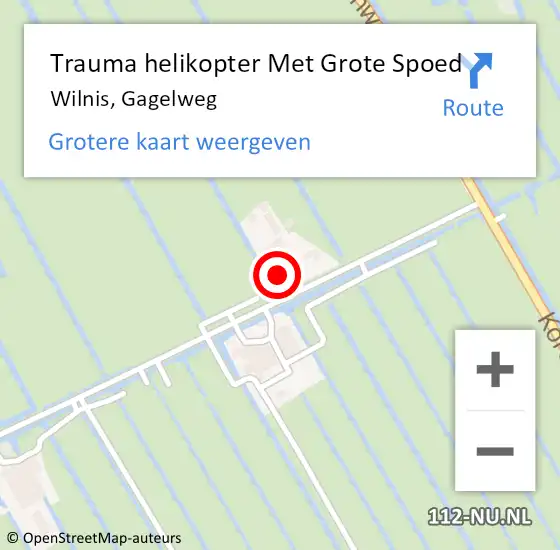 Locatie op kaart van de 112 melding: Trauma helikopter Met Grote Spoed Naar Wilnis, Gagelweg op 28 juni 2024 07:43