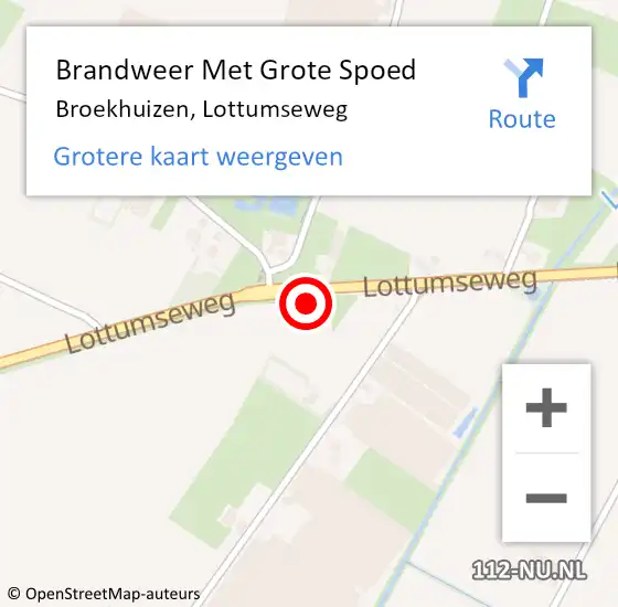 Locatie op kaart van de 112 melding: Brandweer Met Grote Spoed Naar Broekhuizen, Lottumseweg op 28 juni 2024 08:10