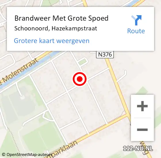 Locatie op kaart van de 112 melding: Brandweer Met Grote Spoed Naar Schoonoord, Hazekampstraat op 28 juni 2024 08:42