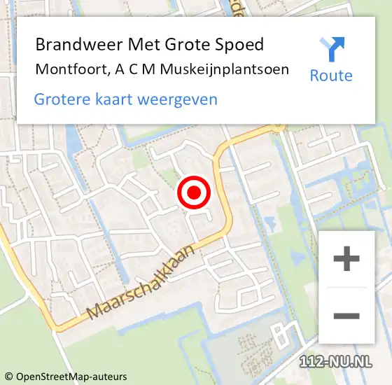 Locatie op kaart van de 112 melding: Brandweer Met Grote Spoed Naar Montfoort, A C M Muskeijnplantsoen op 28 juni 2024 08:46