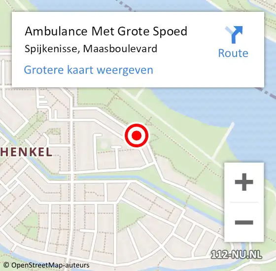 Locatie op kaart van de 112 melding: Ambulance Met Grote Spoed Naar Spijkenisse, Maasboulevard op 28 juni 2024 08:51