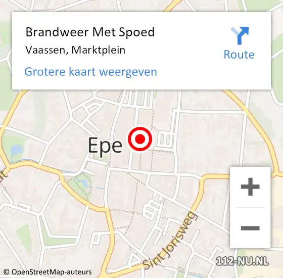 Locatie op kaart van de 112 melding: Brandweer Met Spoed Naar Vaassen, Marktplein op 28 juni 2024 09:27