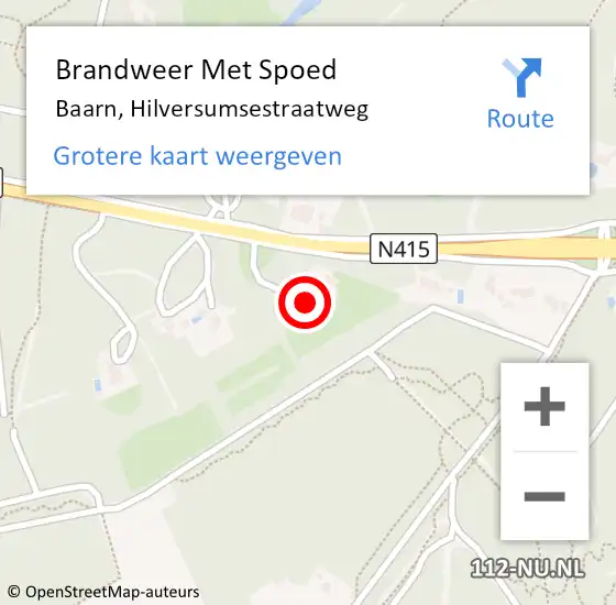 Locatie op kaart van de 112 melding: Brandweer Met Spoed Naar Baarn, Hilversumsestraatweg op 28 juni 2024 09:42