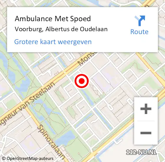 Locatie op kaart van de 112 melding: Ambulance Met Spoed Naar Voorburg, Albertus de Oudelaan op 28 juni 2024 10:36