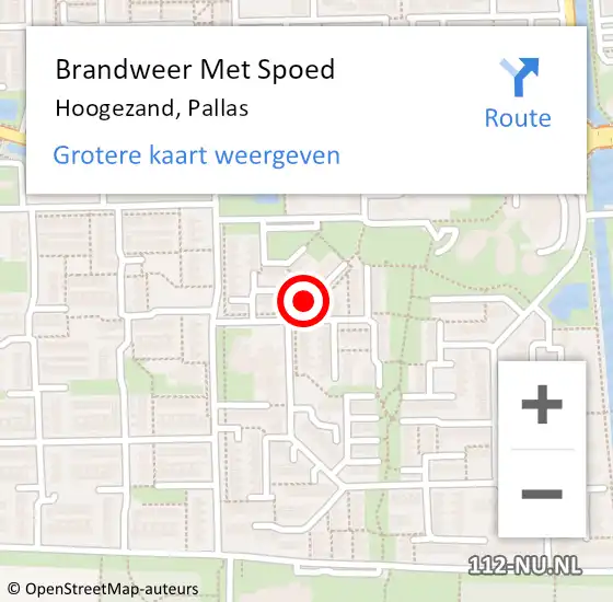 Locatie op kaart van de 112 melding: Brandweer Met Spoed Naar Hoogezand, Pallas op 28 juni 2024 10:52