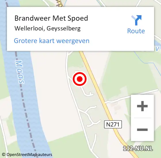 Locatie op kaart van de 112 melding: Brandweer Met Spoed Naar Wellerlooi, Geysselberg op 28 juni 2024 11:18