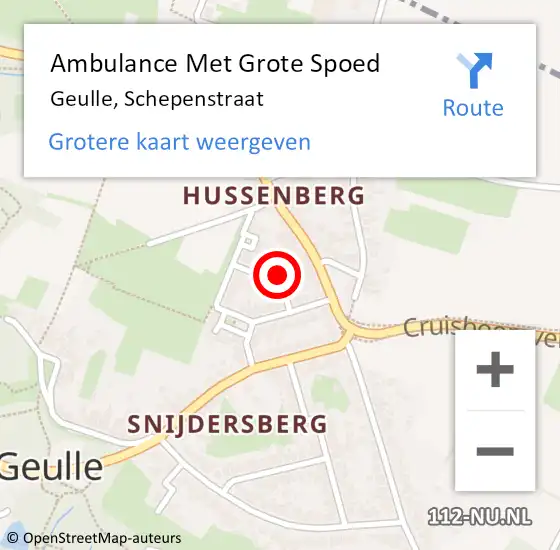 Locatie op kaart van de 112 melding: Ambulance Met Grote Spoed Naar Geulle, Schepenstraat op 28 juni 2024 11:21