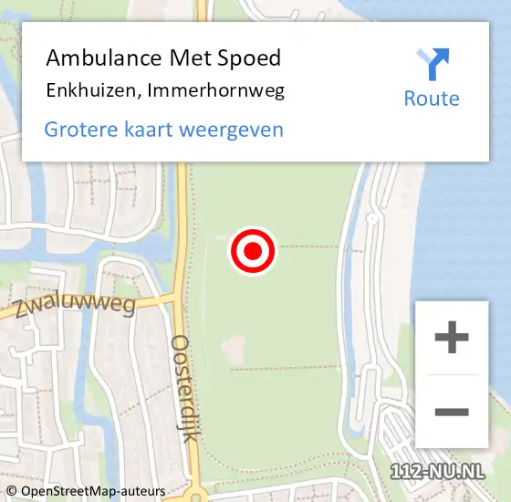 Locatie op kaart van de 112 melding: Ambulance Met Spoed Naar Enkhuizen, Immerhornweg op 28 juni 2024 11:46