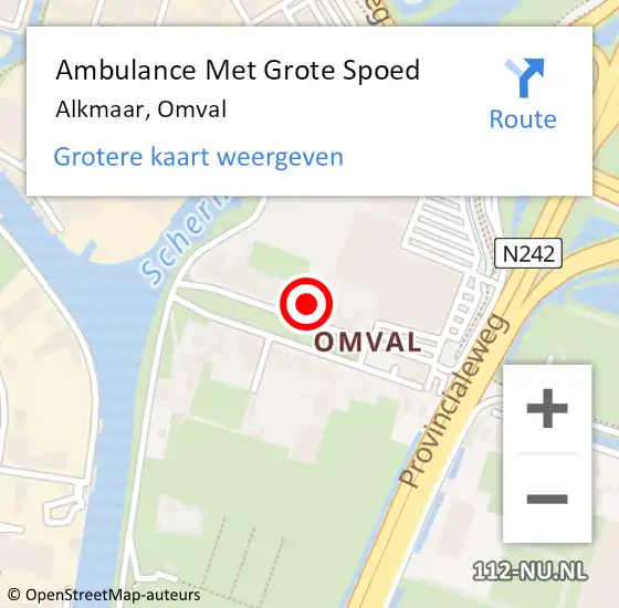 Locatie op kaart van de 112 melding: Ambulance Met Grote Spoed Naar Alkmaar, Omval op 28 juni 2024 11:48