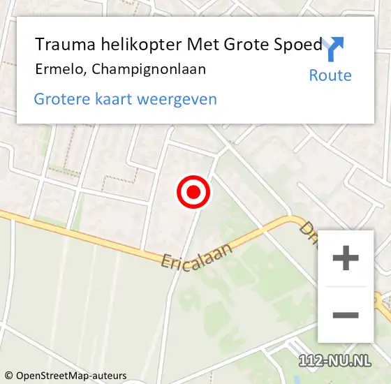 Locatie op kaart van de 112 melding: Trauma helikopter Met Grote Spoed Naar Ermelo, Champignonlaan op 28 juni 2024 12:15