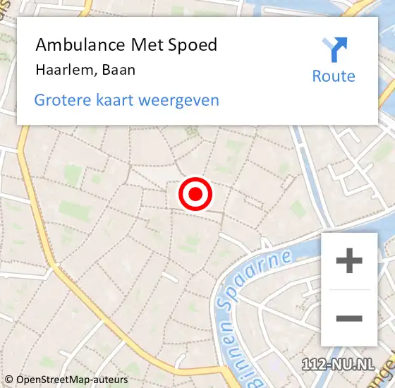 Locatie op kaart van de 112 melding: Ambulance Met Spoed Naar Haarlem, Baan op 28 juni 2024 12:28