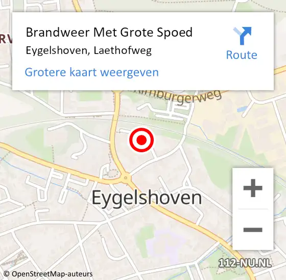 Locatie op kaart van de 112 melding: Brandweer Met Grote Spoed Naar Eygelshoven, Laethofweg op 28 juni 2024 12:30