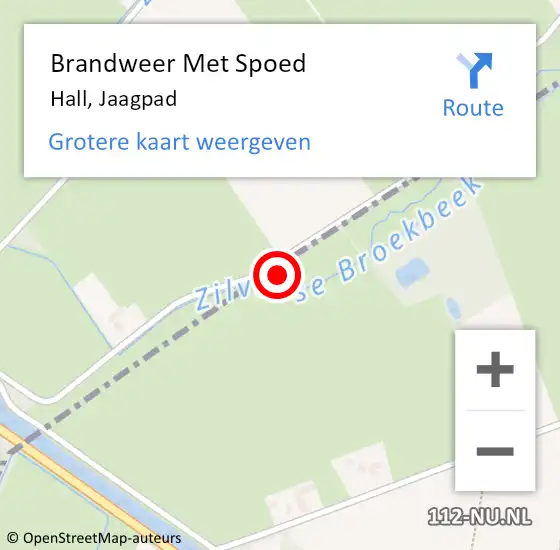 Locatie op kaart van de 112 melding: Brandweer Met Spoed Naar Hall, Jaagpad op 28 juni 2024 12:43