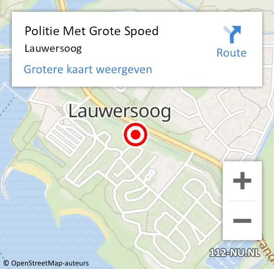 Locatie op kaart van de 112 melding: Politie Met Grote Spoed Naar Lauwersoog op 28 juni 2024 12:45