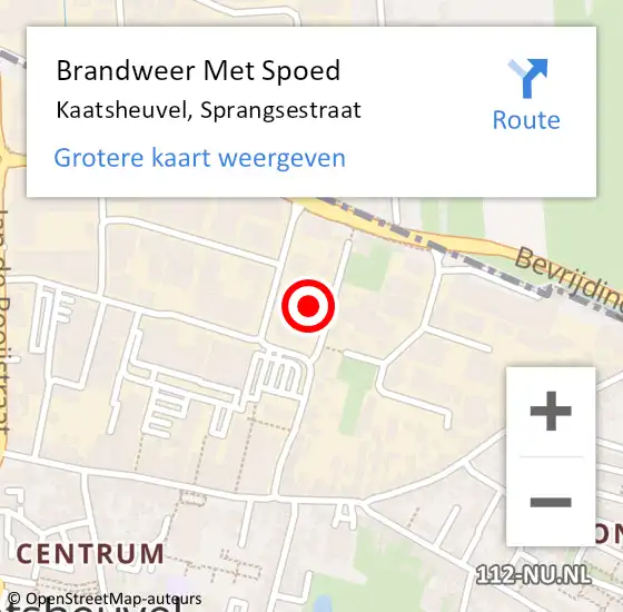 Locatie op kaart van de 112 melding: Brandweer Met Spoed Naar Kaatsheuvel, Sprangsestraat op 28 juni 2024 12:48