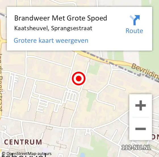 Locatie op kaart van de 112 melding: Brandweer Met Grote Spoed Naar Kaatsheuvel, Sprangsestraat op 28 juni 2024 12:54