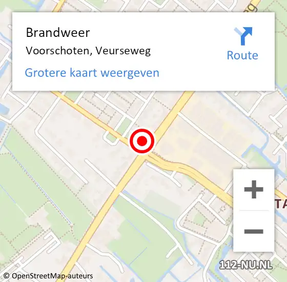 Locatie op kaart van de 112 melding: Brandweer Voorschoten, Veurseweg op 28 juni 2024 12:57