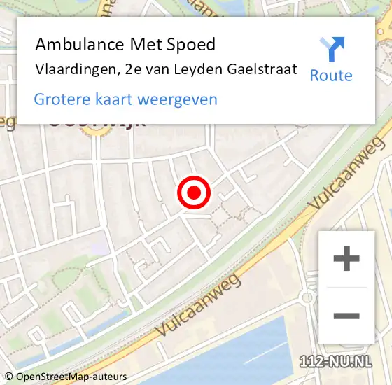 Locatie op kaart van de 112 melding: Ambulance Met Spoed Naar Vlaardingen, 2e van Leyden Gaelstraat op 28 juni 2024 13:30