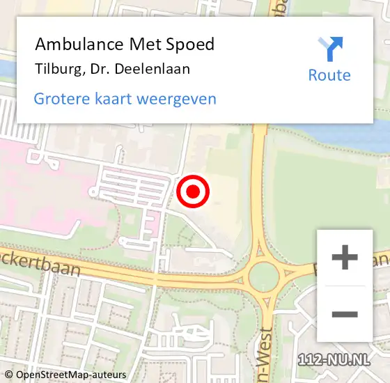 Locatie op kaart van de 112 melding: Ambulance Met Spoed Naar Tilburg, Dr. Deelenlaan op 28 juni 2024 13:34