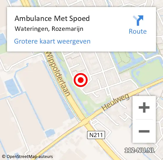 Locatie op kaart van de 112 melding: Ambulance Met Spoed Naar Wateringen, Rozemarijn op 28 juni 2024 13:54