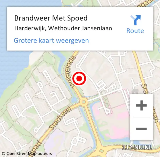 Locatie op kaart van de 112 melding: Brandweer Met Spoed Naar Harderwijk, Wethouder Jansenlaan op 28 juni 2024 14:03