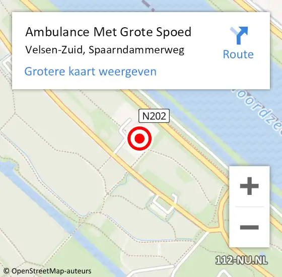 Locatie op kaart van de 112 melding: Ambulance Met Grote Spoed Naar Velsen-Zuid, Spaarndammerweg op 28 juni 2024 14:08