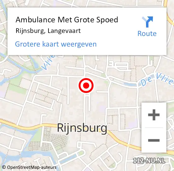 Locatie op kaart van de 112 melding: Ambulance Met Grote Spoed Naar Rijnsburg, Langevaart op 28 juni 2024 14:22