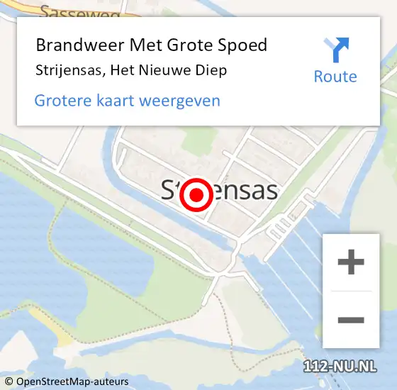 Locatie op kaart van de 112 melding: Brandweer Met Grote Spoed Naar Strijensas, Het Nieuwe Diep op 11 oktober 2014 02:19